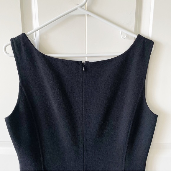 St John Black Wool Sleeveless Sheath Dress Size 8 - Picture 9 of 11